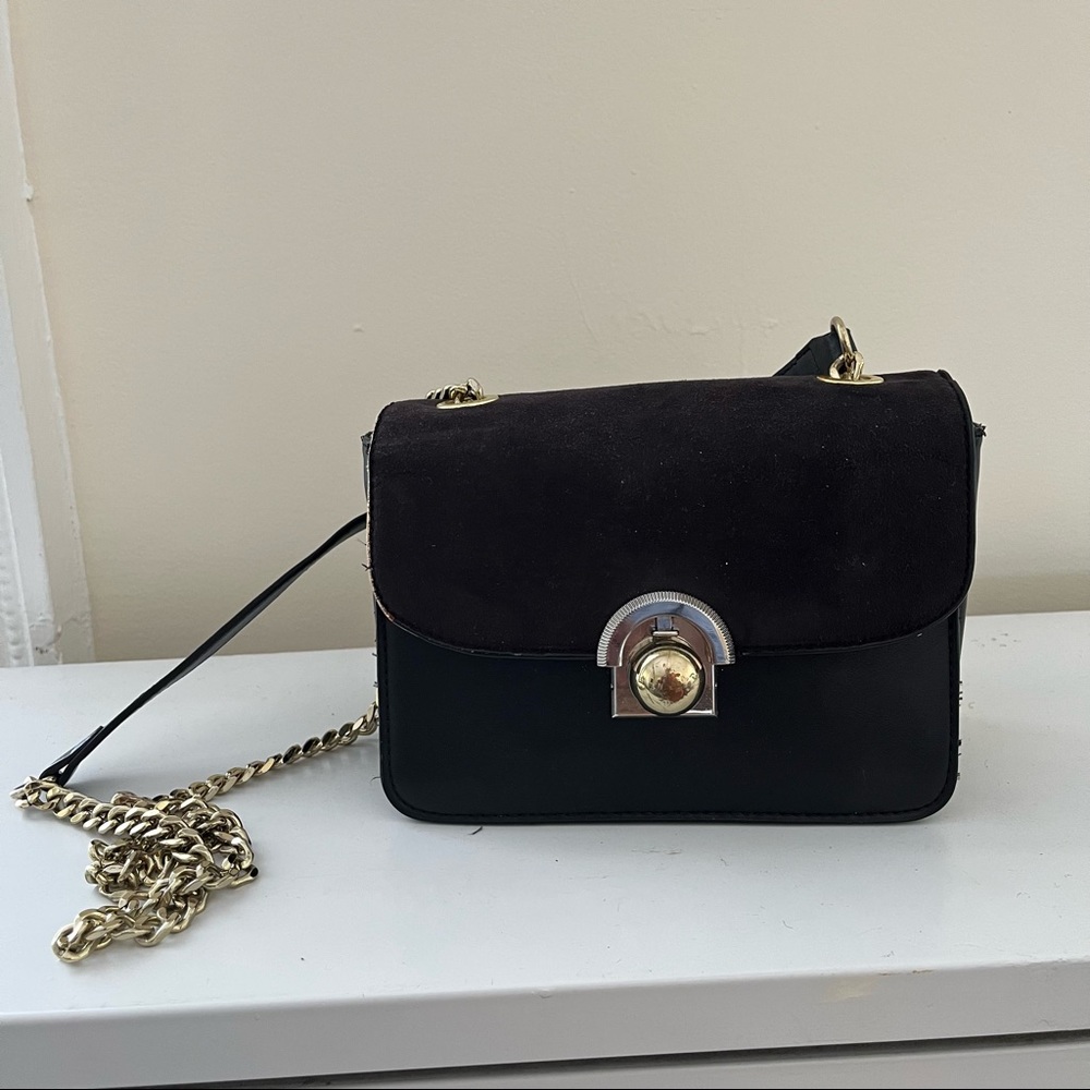 Zara Crossbody Bag with Gold and Silver Embellishments